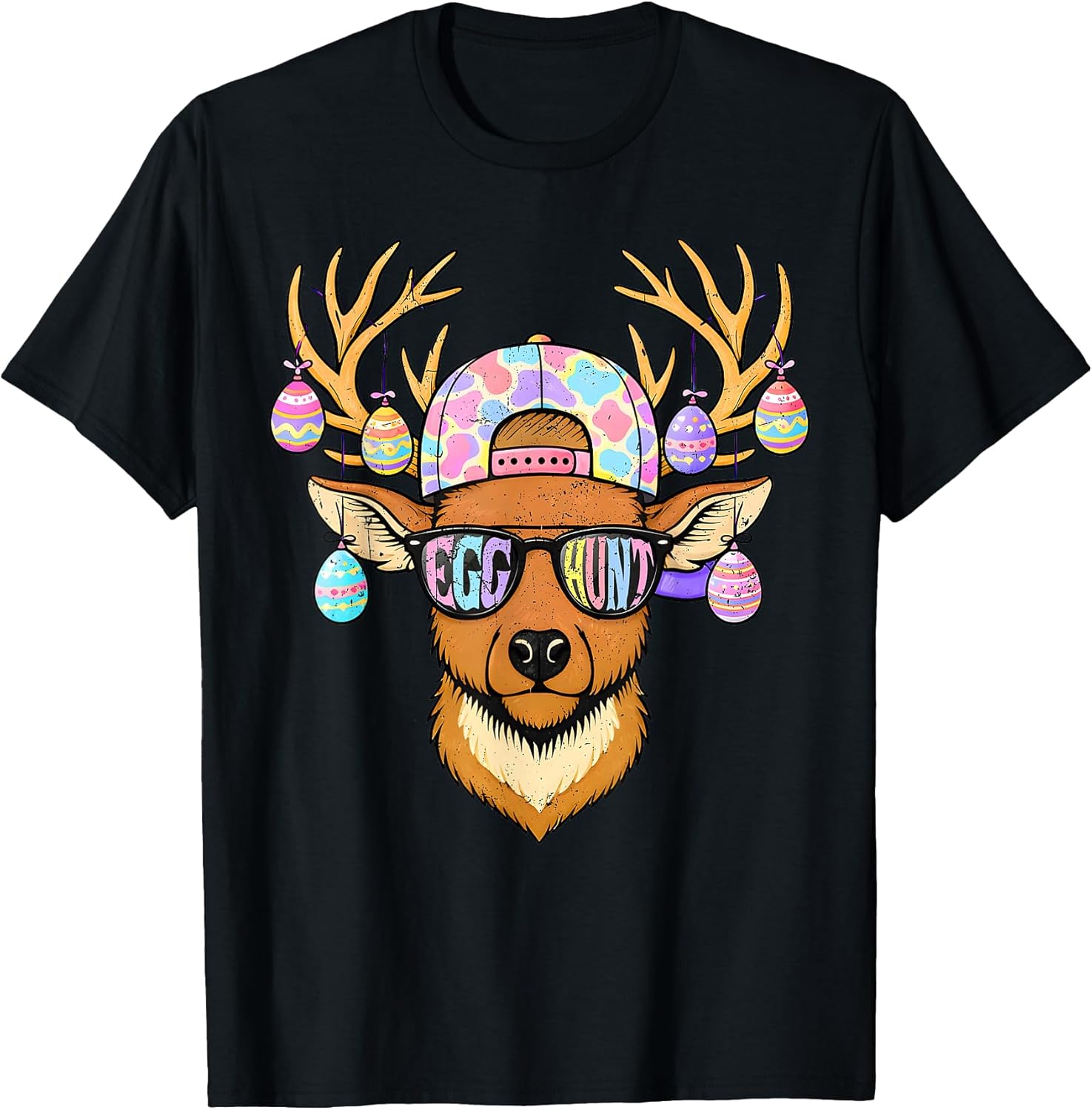 Egg Hunter Funny Reindeer Camo Hunting Easter Bunny Men T-Shirt