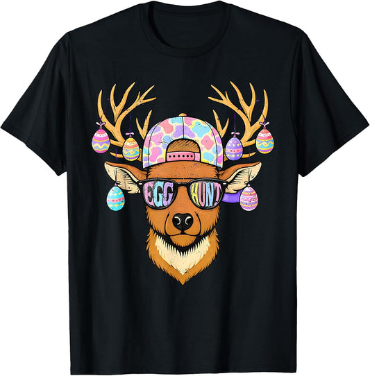 Egg Hunter Funny Reindeer Camo Hunting Easter Bunny Men T-Shirt