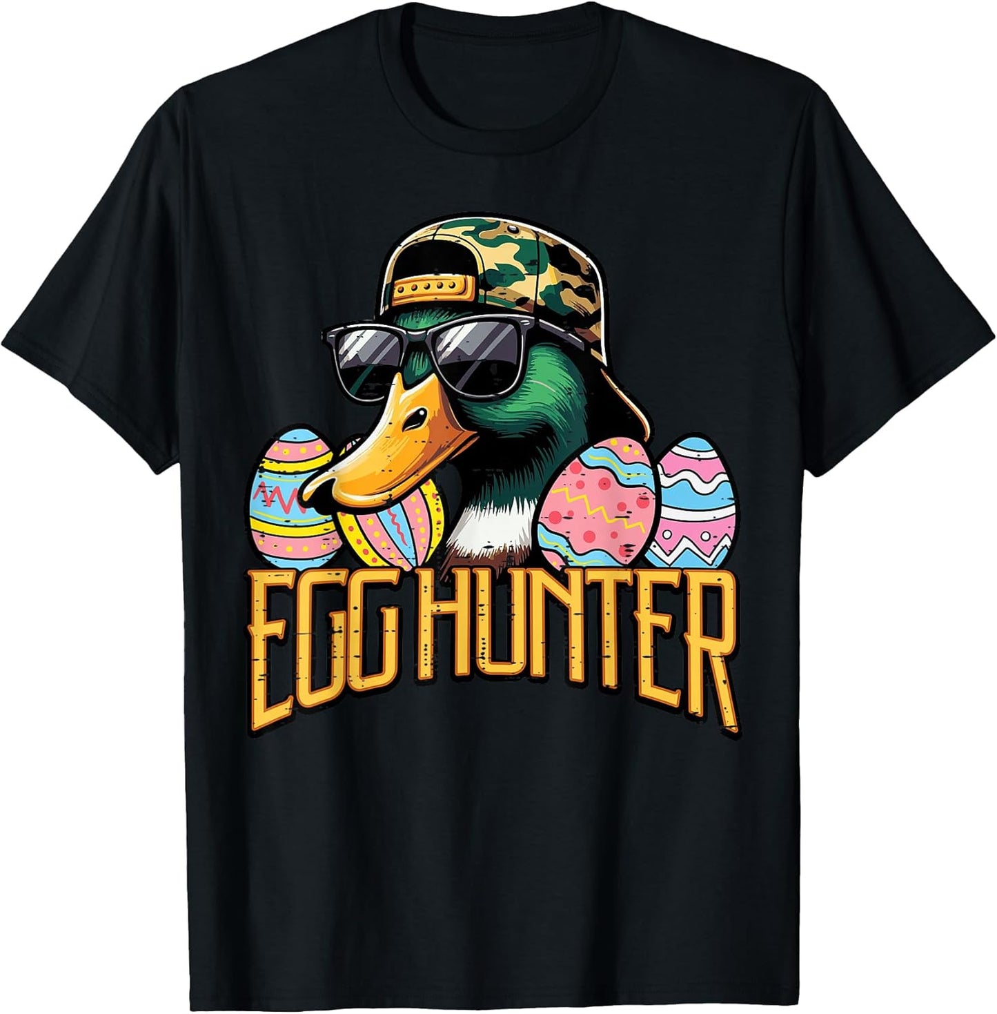 Easter Duck Face Camo Cap Egg Hunter Hunting Boys Kids Youth T-Shirt