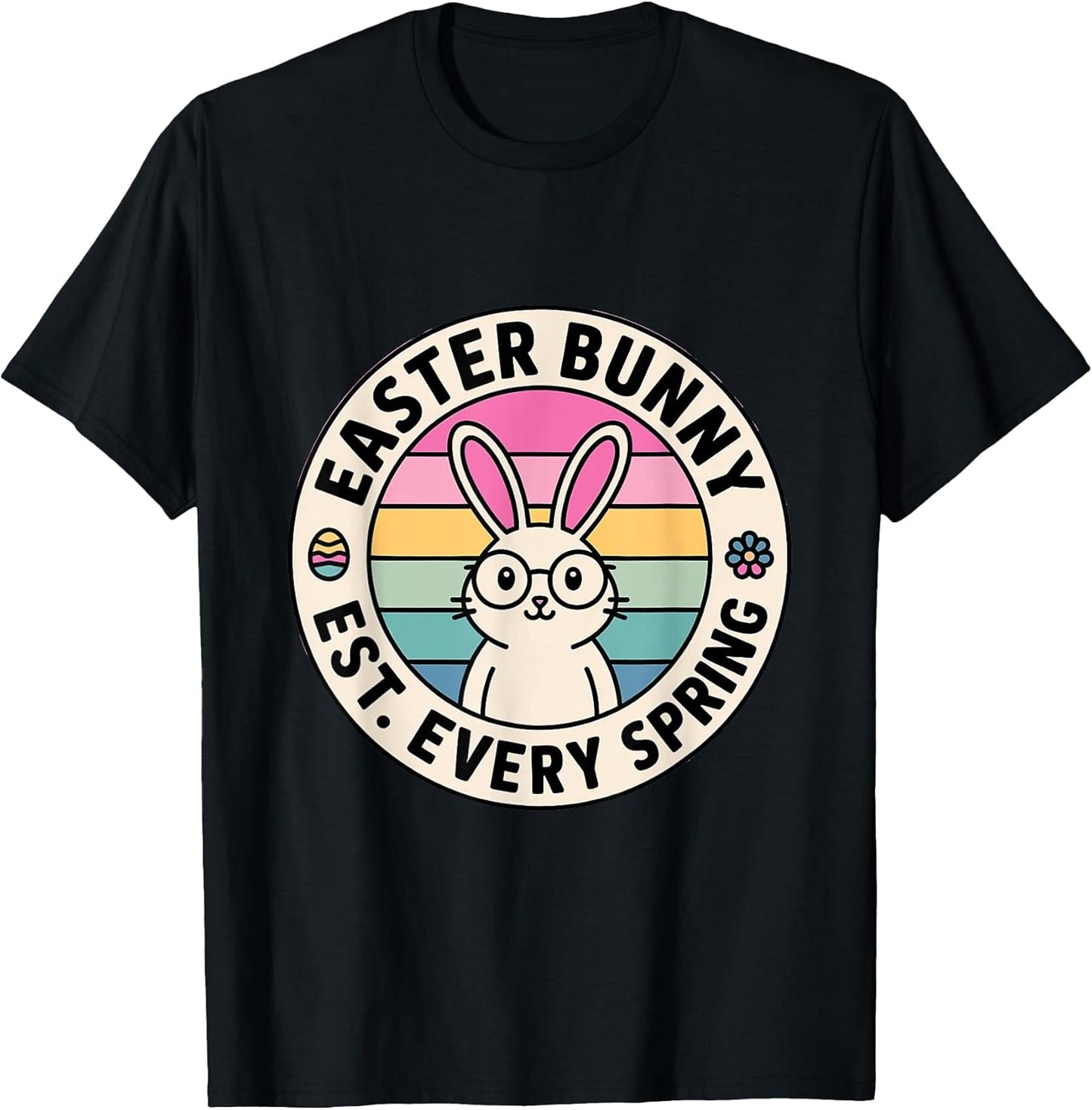 Easter Bunny Est Every Spring Retro Pastel T-Shirt