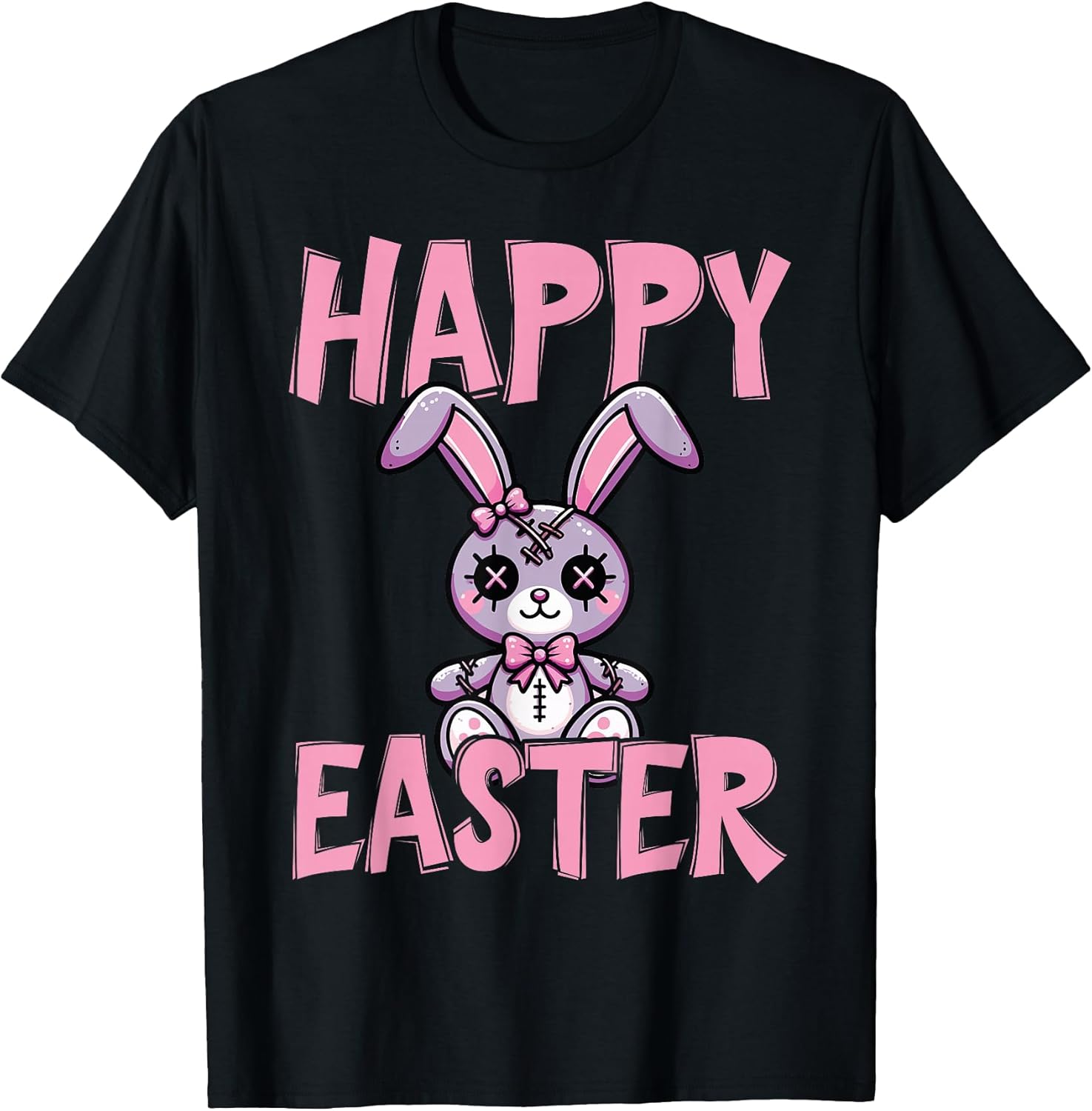 Pastel Goth Bunny Happy Easter Creepy Cute T-Shirt