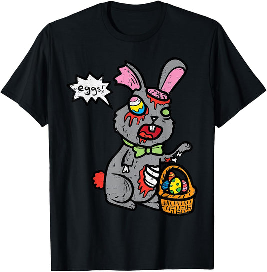 Easter Bunny Zombie Egg Hunting Funny Rabbit Men Women Kids T-Shirt