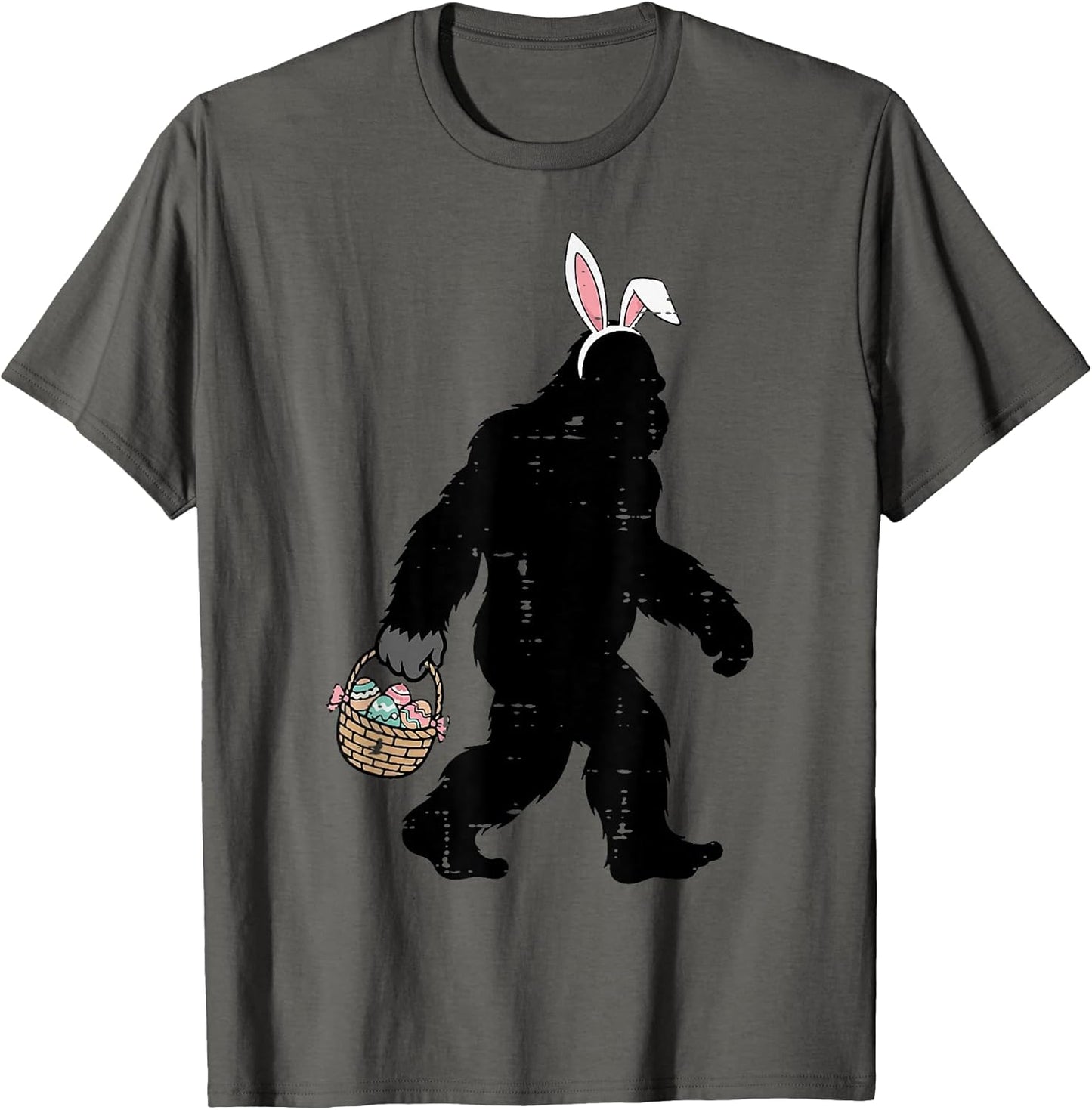 Easter Bigfoot Bunny Ears Basket Sasquatch Men Women Kids T-Shirt