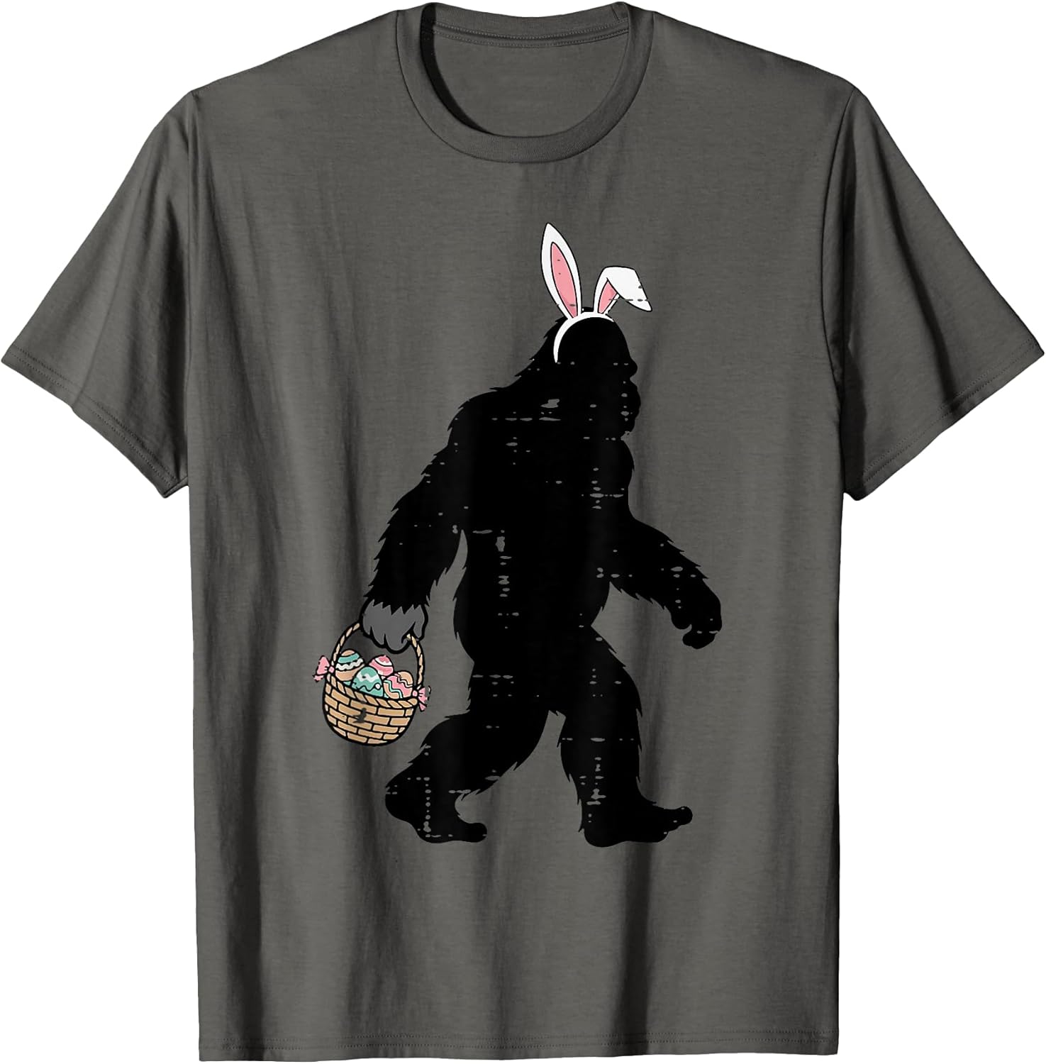 Easter Bigfoot Bunny Ears Basket Sasquatch Men Women Kids T-Shirt
