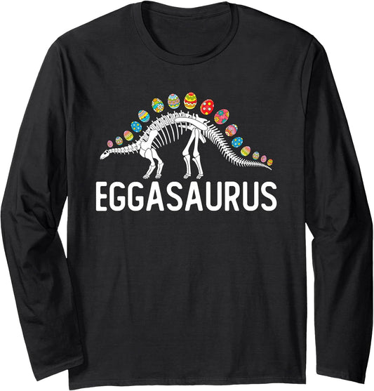 Eggasaurus Easter Egg Hunt Stegosaurus Dinosaur Easter Day Long Sleeve T-Shirt
