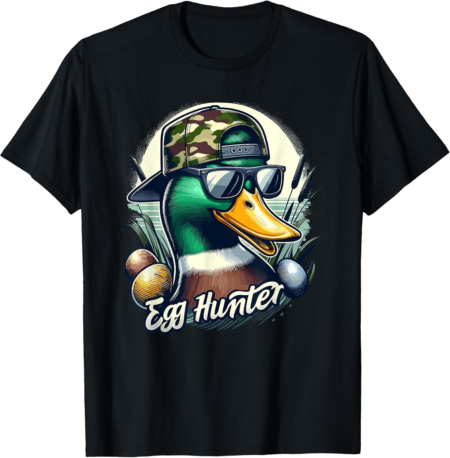 Easter Mallard Duck The Hunt Is On Easter Camo Duck Egg Hunt T-Shirt