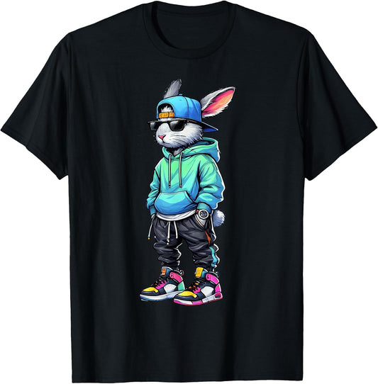 Cool Bunny Rabbit Sunglasses Easter Day For Boys Men Kids T-Shirt