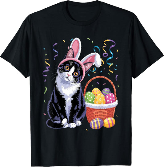 Easter Day Cute Cat Bunny Ears Eggs