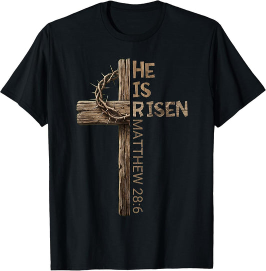 Easter Cross He Is Risen Jesus Christian Men Women
