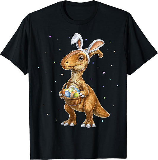 Parasaurolophus Dinosaur Easter Rabbit Eggs Bunny Ears Cute T-Shirt