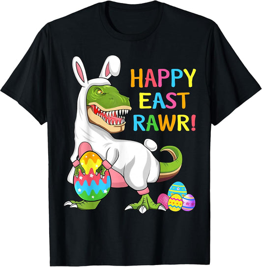 Easter Day Dinosaur Funny Happy Eastrawr T Rex Easter T-Shirt Small