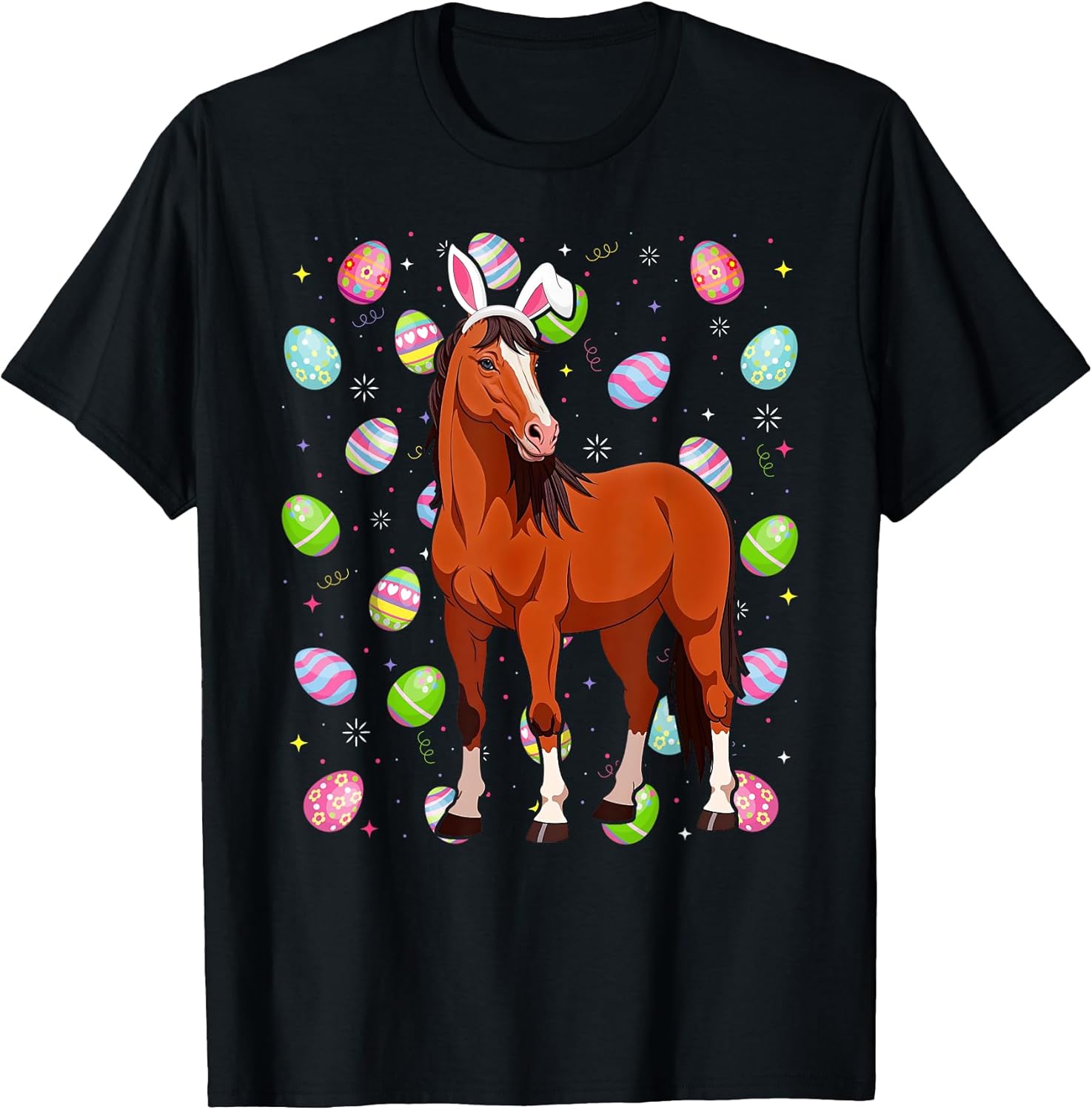 Horse Happy Easter Egg Hunt Bunny Ear Horse Easter T-Shirt