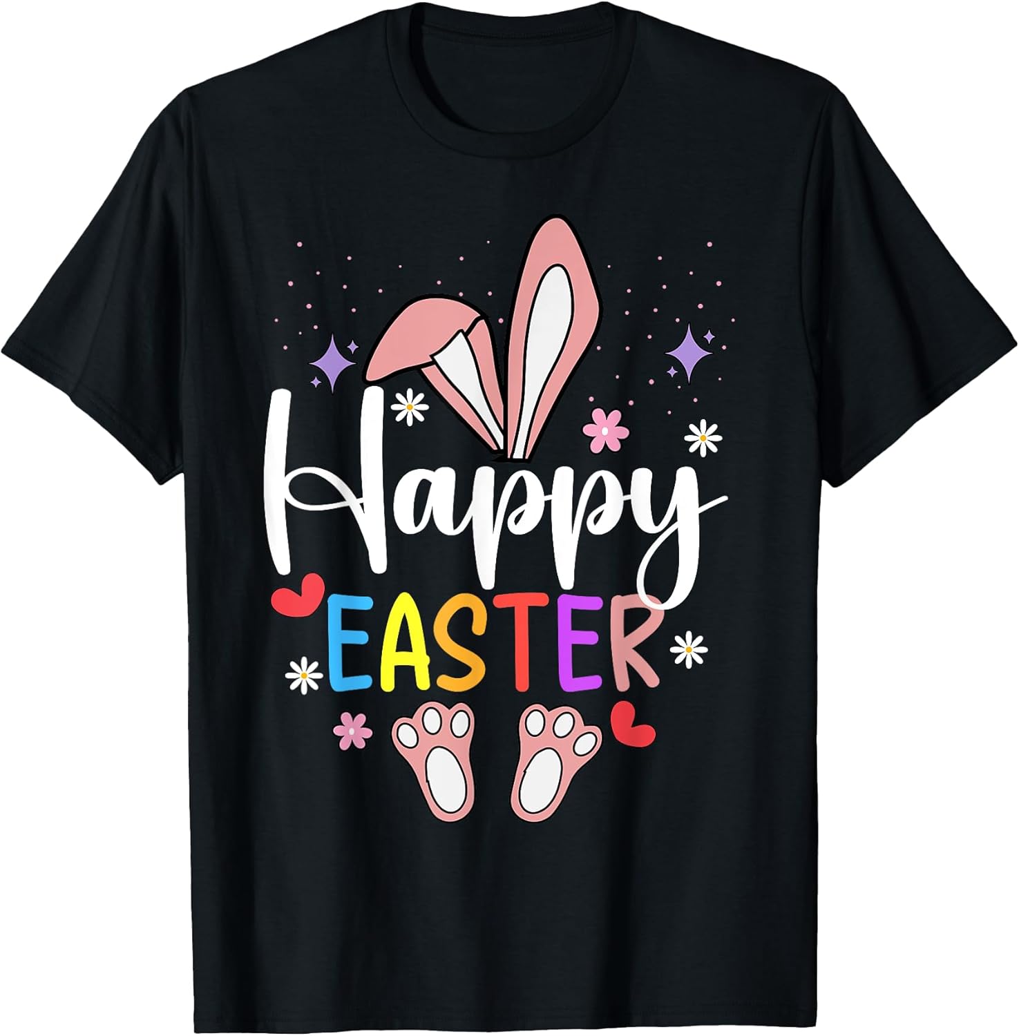 Happy Easter Sayings Family Matching T-Shirt, Small, Black