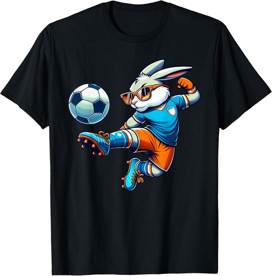 Happy Easter Bunny Soccer Player Lover Sport Rabbit T-Shirt