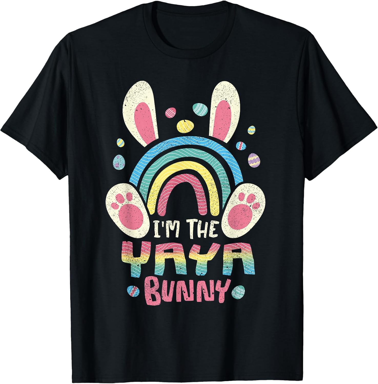 Cute Rainbow Easter Eggs Bunny Ears One Hoppy