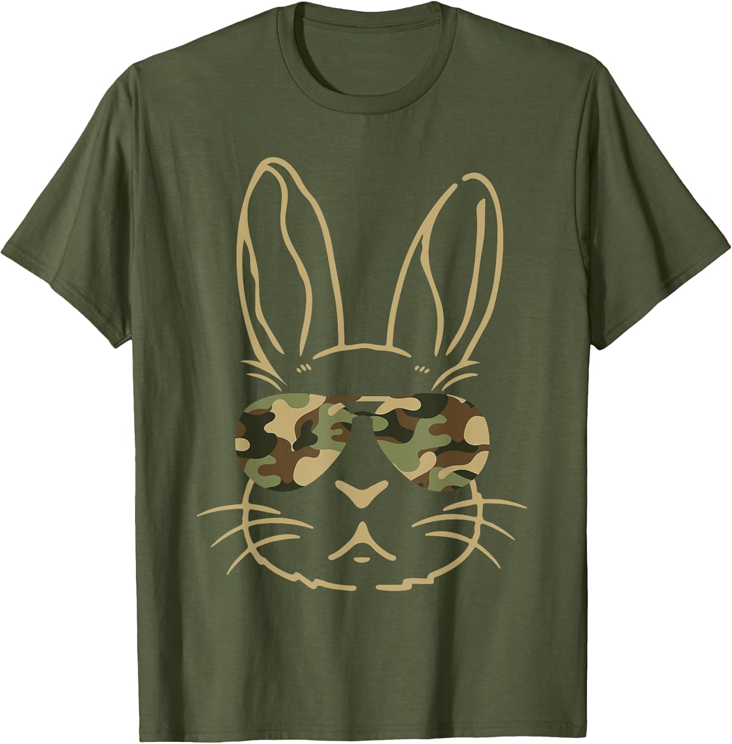 Bunny Ears Retro Vintage Sunglasses Funny Boys Easter Camo T-Shirt
