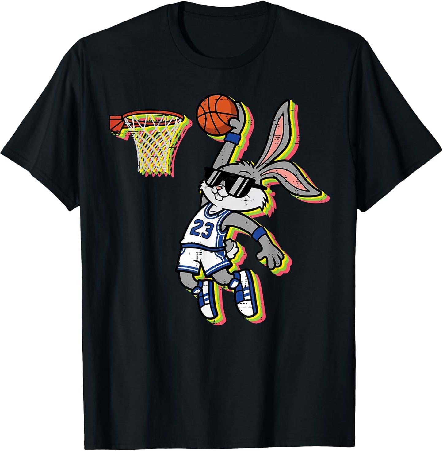 Easter Bunny Sunglasses Basketball Dunk Retro Men Boys Kids T-Shirt