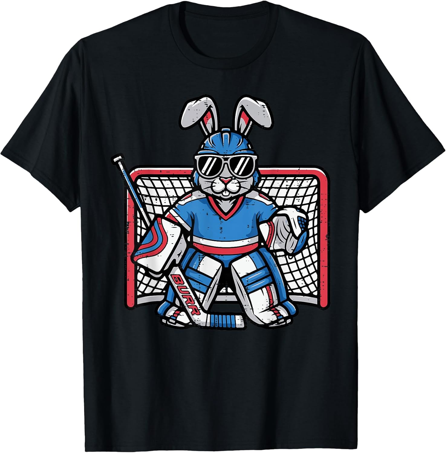 Easter Bunny Ice Hockey Goalie Rabbit Sports Men Boys Kids T-Shirt