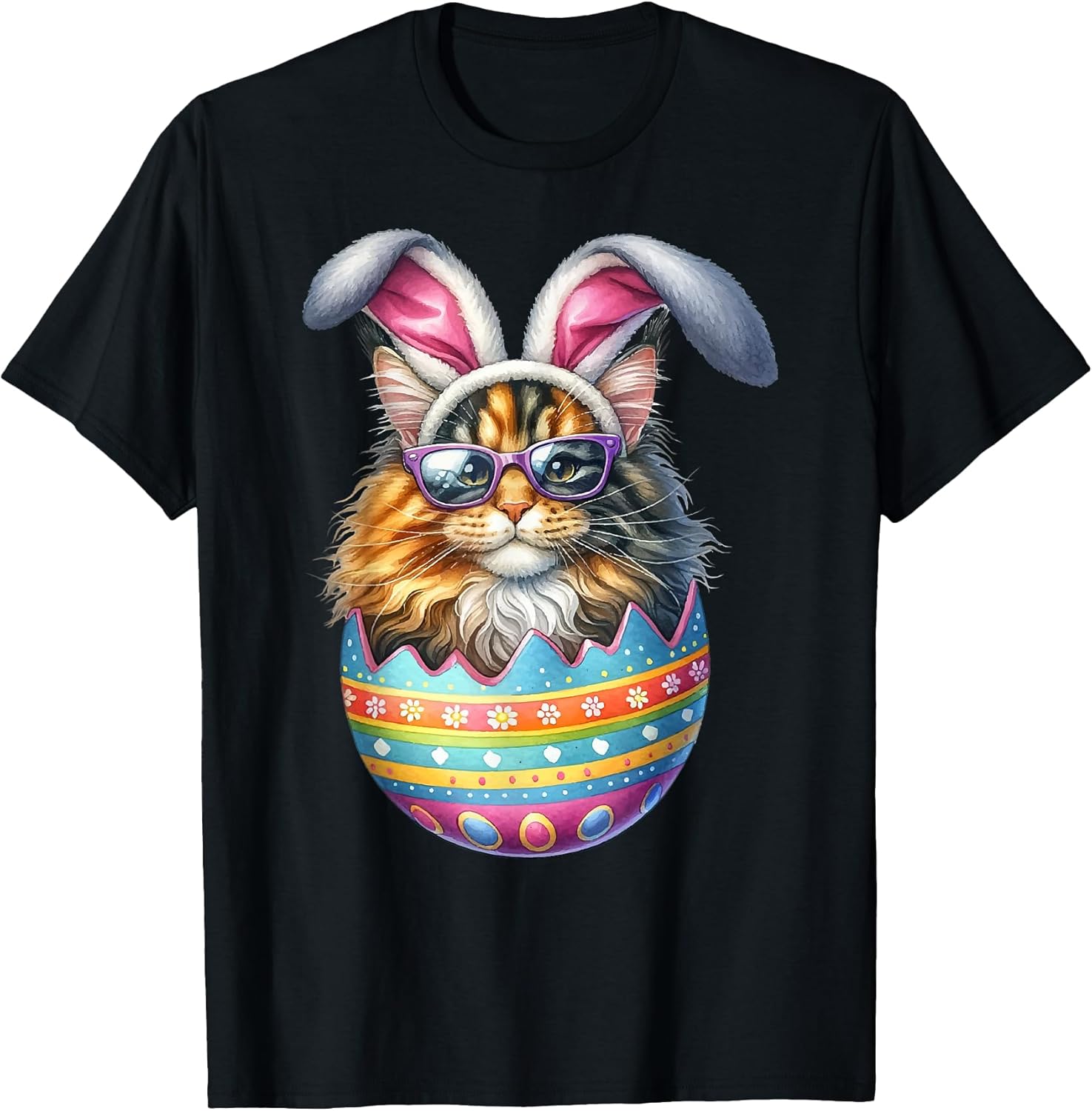 Cat Lover Easter Egg Happy Easter Bunny Ears T-Shirt for Men Women Kids