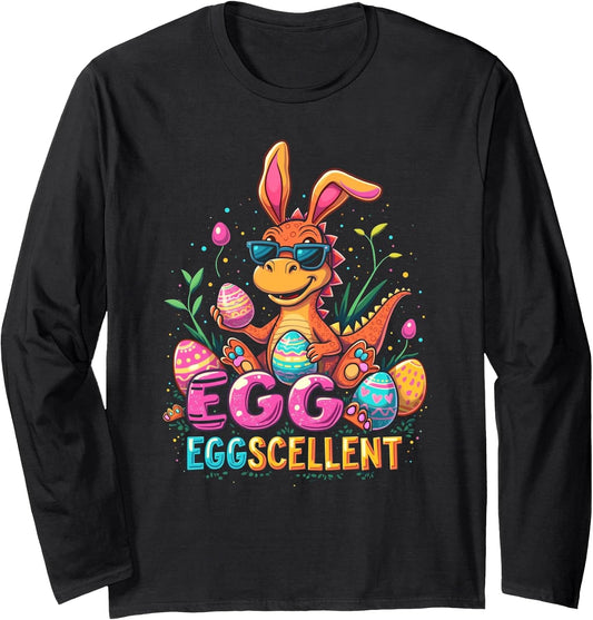 EGGSCELLENT Easter Dinosaur Long Sleeve T-Shirt