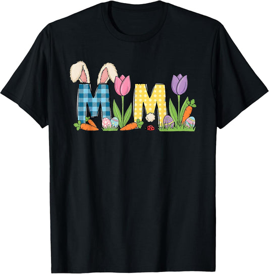 Easter Mimi Bunny Ears Tail Tulips for Mom Grandmother T-Shirt