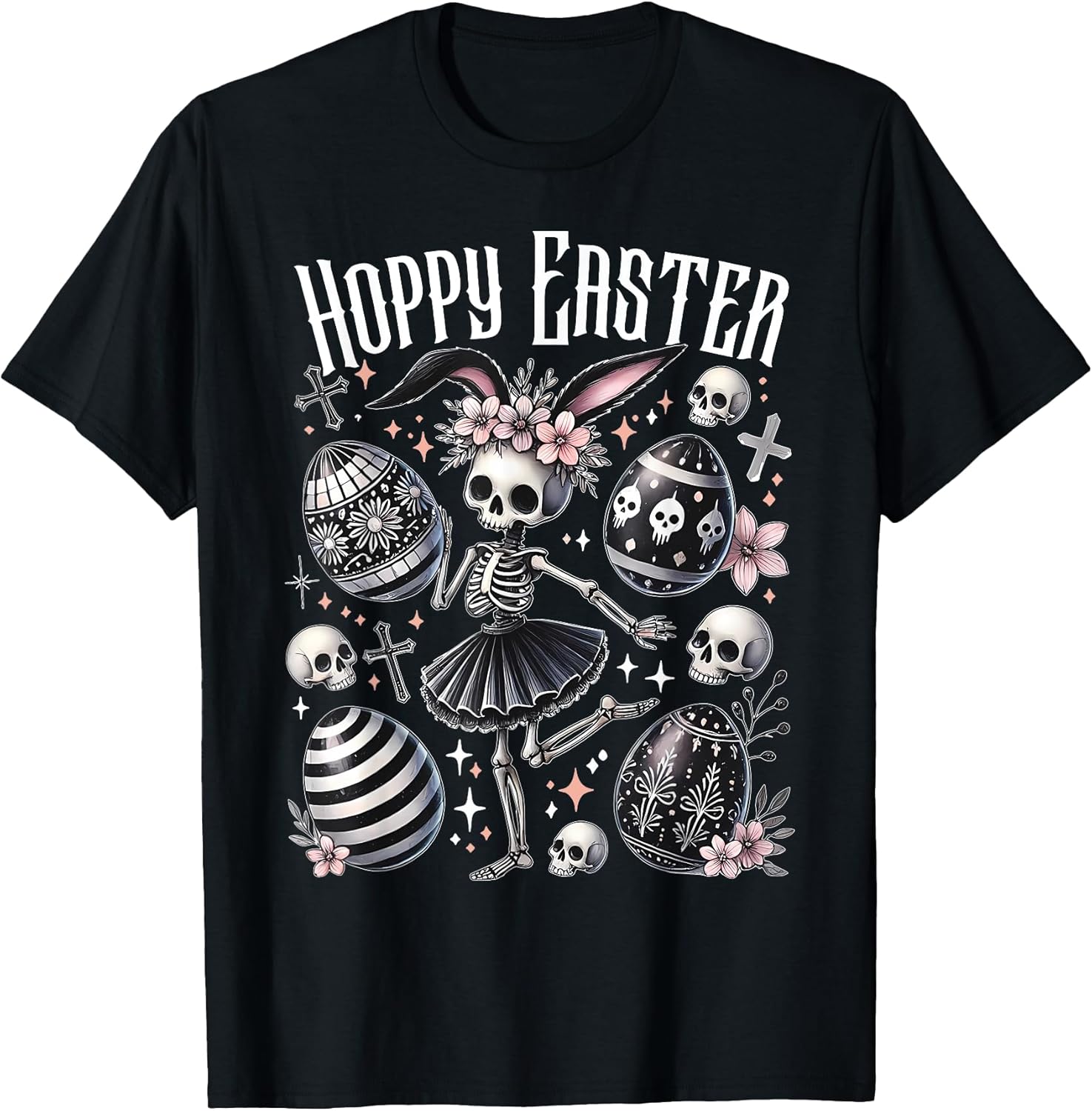 Hoppy Easter Bunny Skeleton Dancing Spooky Easter Gothic T-Shirt