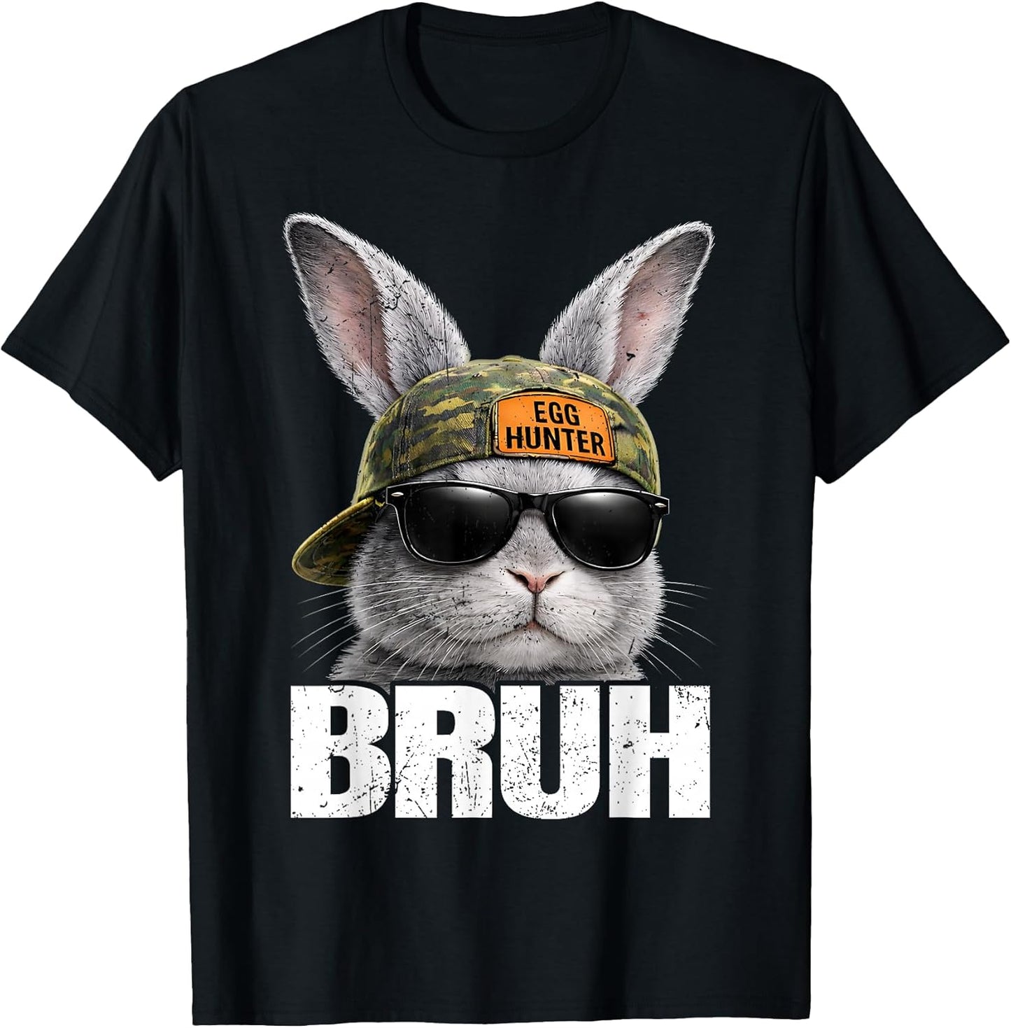 Vintage Bruh Egg Hunter Bunny Camo Rabbit Easter Men Boy Kid T-Shirt