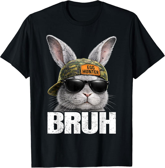 Vintage Bruh Egg Hunter Bunny Camo Rabbit Easter Men Boy Kid T-Shirt