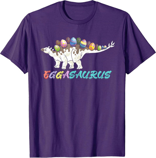 T Rex Eggasaurus Easter Day Skeleton Stegosaurus Dinosaur T-Shirt