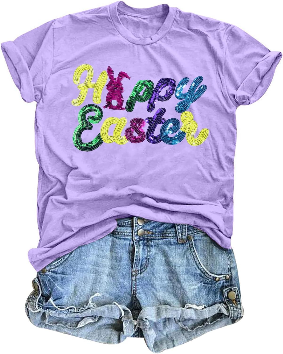 Happy Easter Shirt Women Chillin with My Peeps Tee Shirt Cute Rabbit Graphic T-Shirt Easter Gift Tee Tops