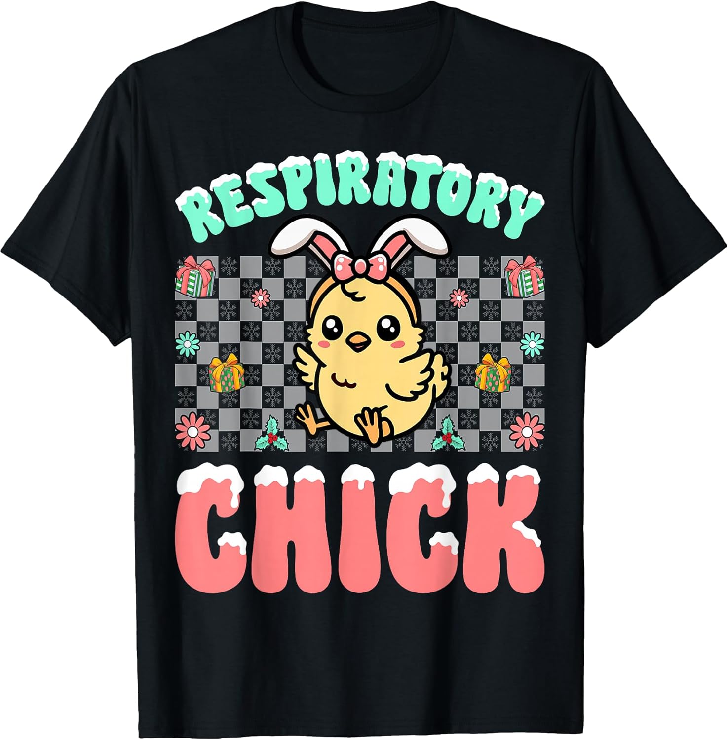 Respiratory Chick Easter Respiratory Therapist Christmas T-Shirt