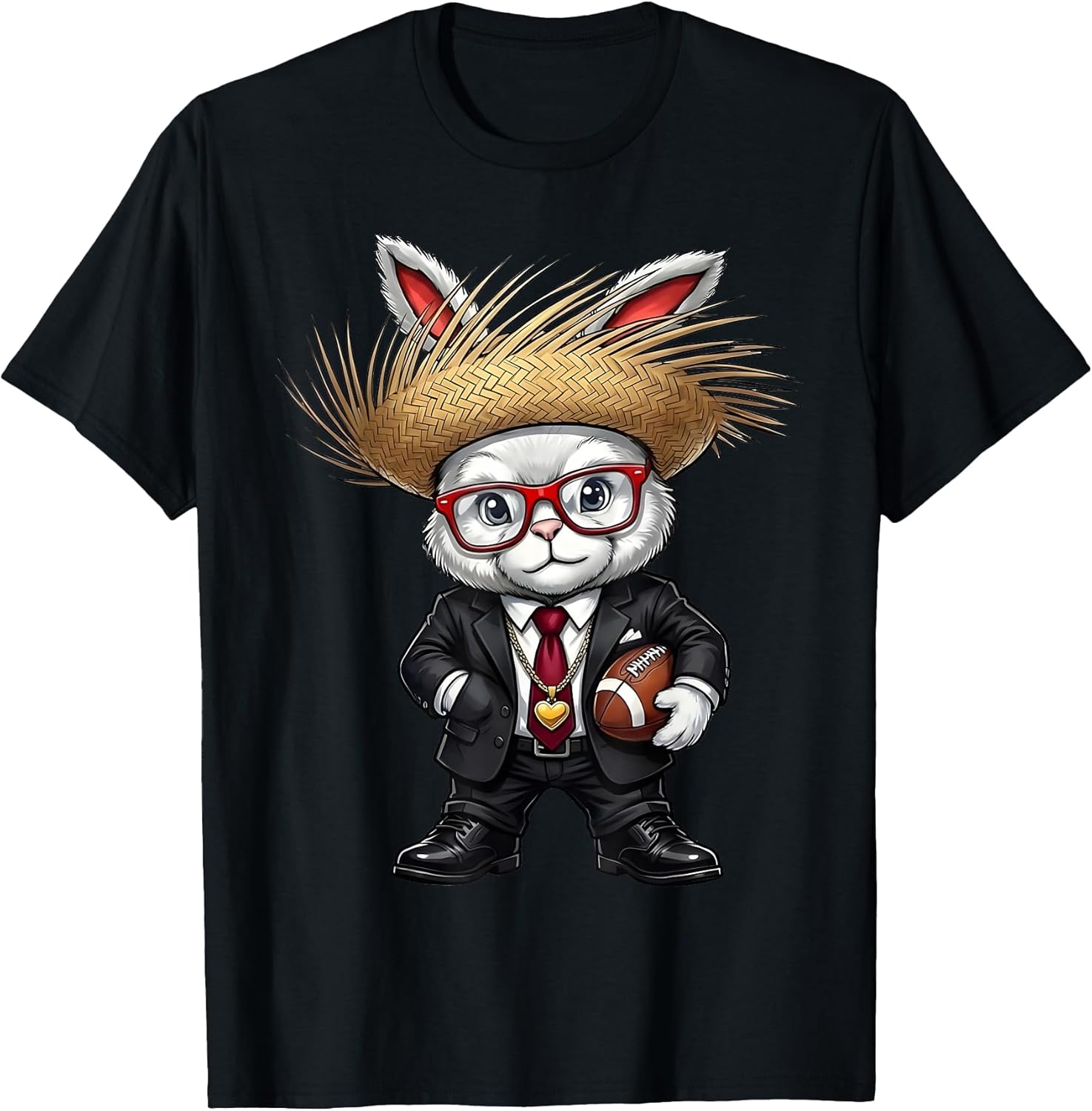 Bunny Ears American Football Funny Easter Bunny Men Boys T-Shirt