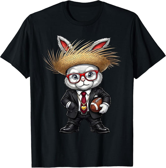 Bunny Ears American Football Funny Easter Bunny Men Boys T-Shirt