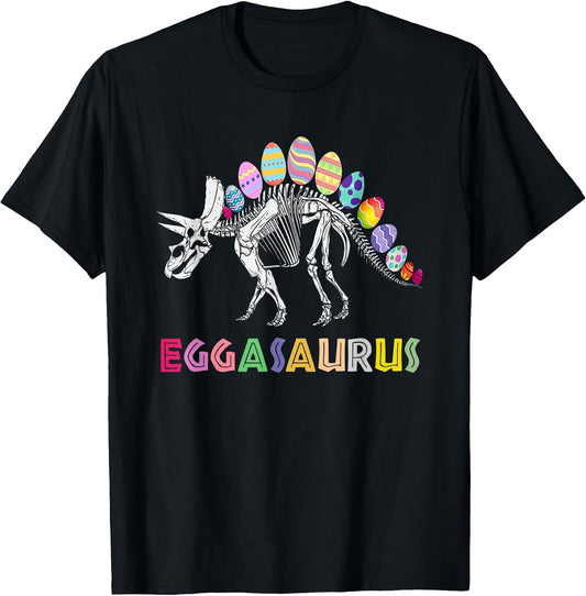 Eggasaurus Easter Stegosaurus Dinosaur Eggs Hunt Boys Kids T-Shirt