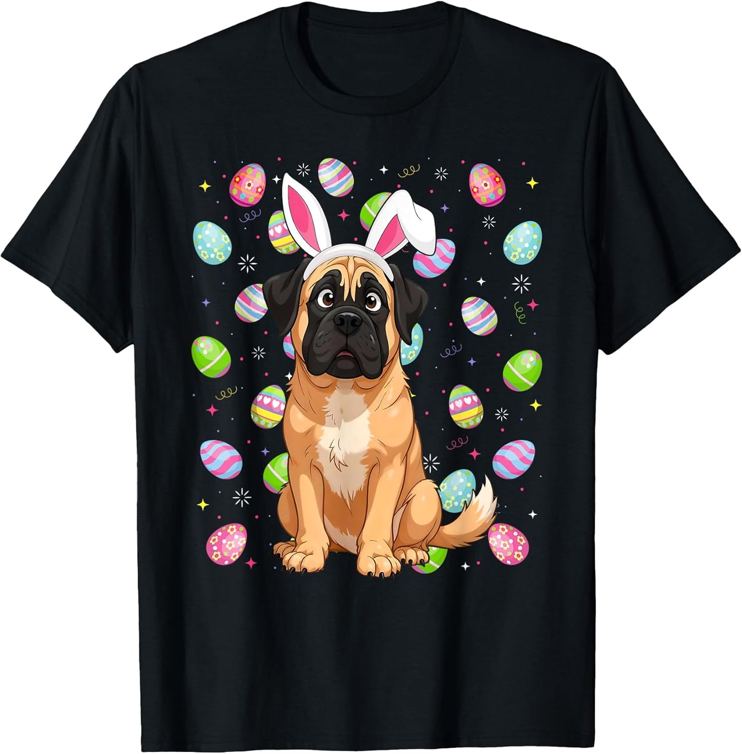Mastiff Dog Easter Egg Hunt Bunny Ear Mastiff Easter T-Shirt