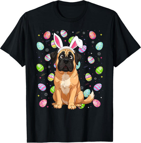 Mastiff Dog Easter Egg Hunt Bunny Ear Mastiff Easter T-Shirt