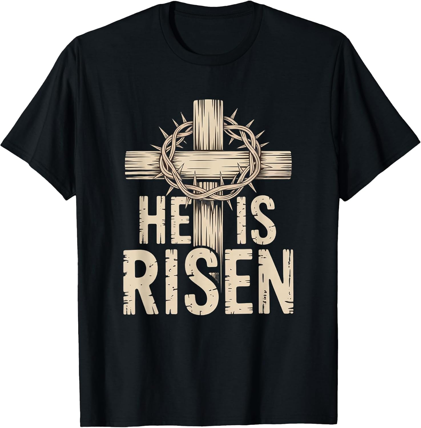 He is Risen Matthew 28:6 Retro Vintage Cross Happy Easter T-Shirt