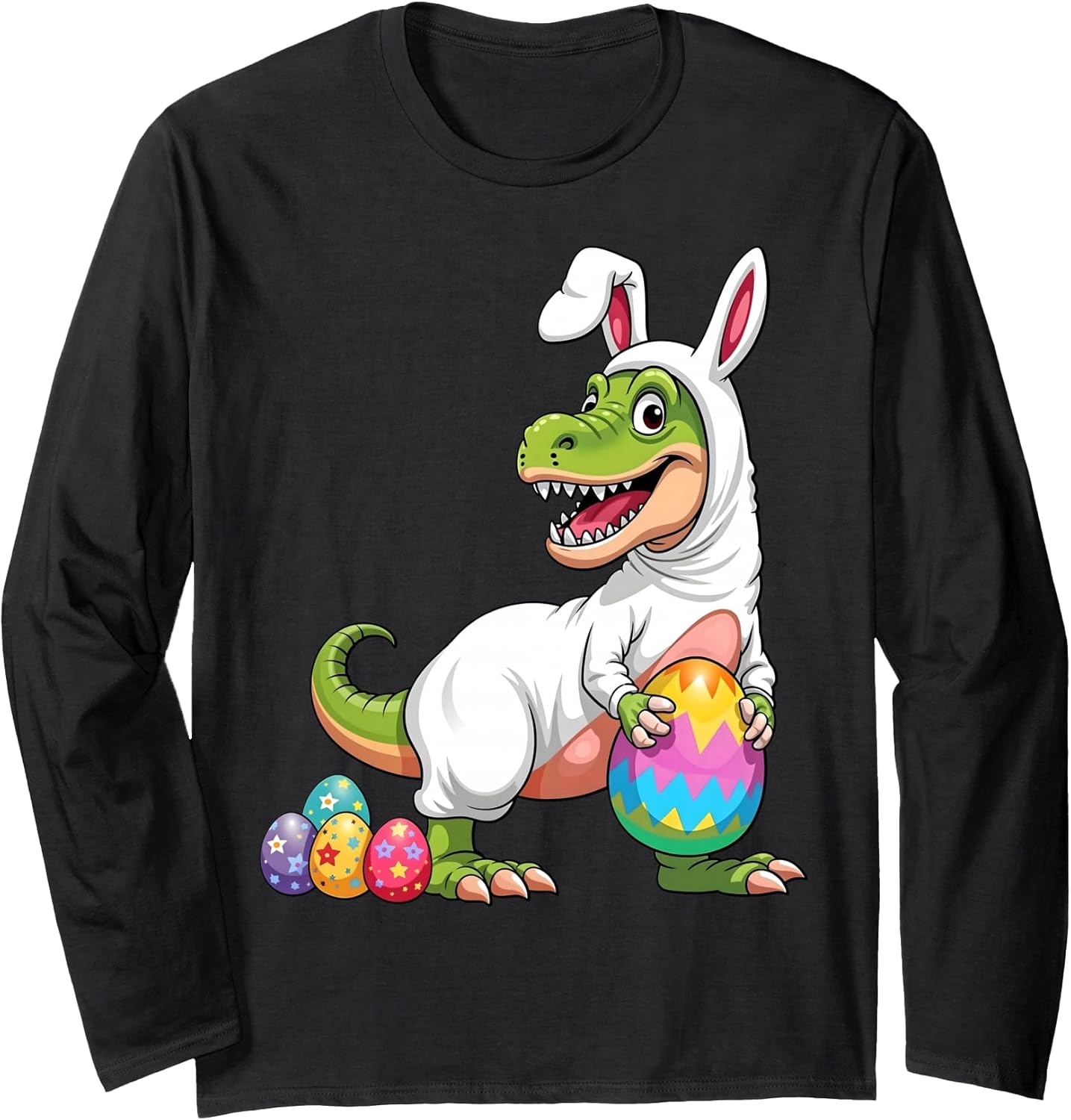 Easter Bunny Dinosaur Egg Hunt Funny T-Rex Dinosaur Easter Long Sleeve T-Shirt