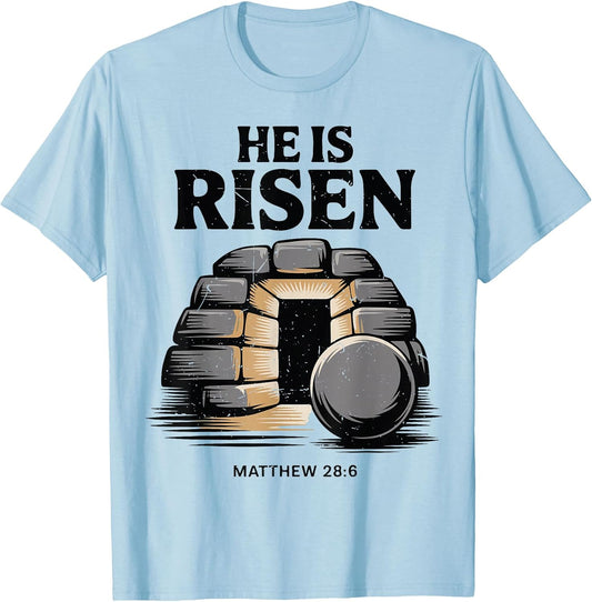 Baby He is Risen Christian Easter Outfit Toddler Boy Jesus T-Shirt