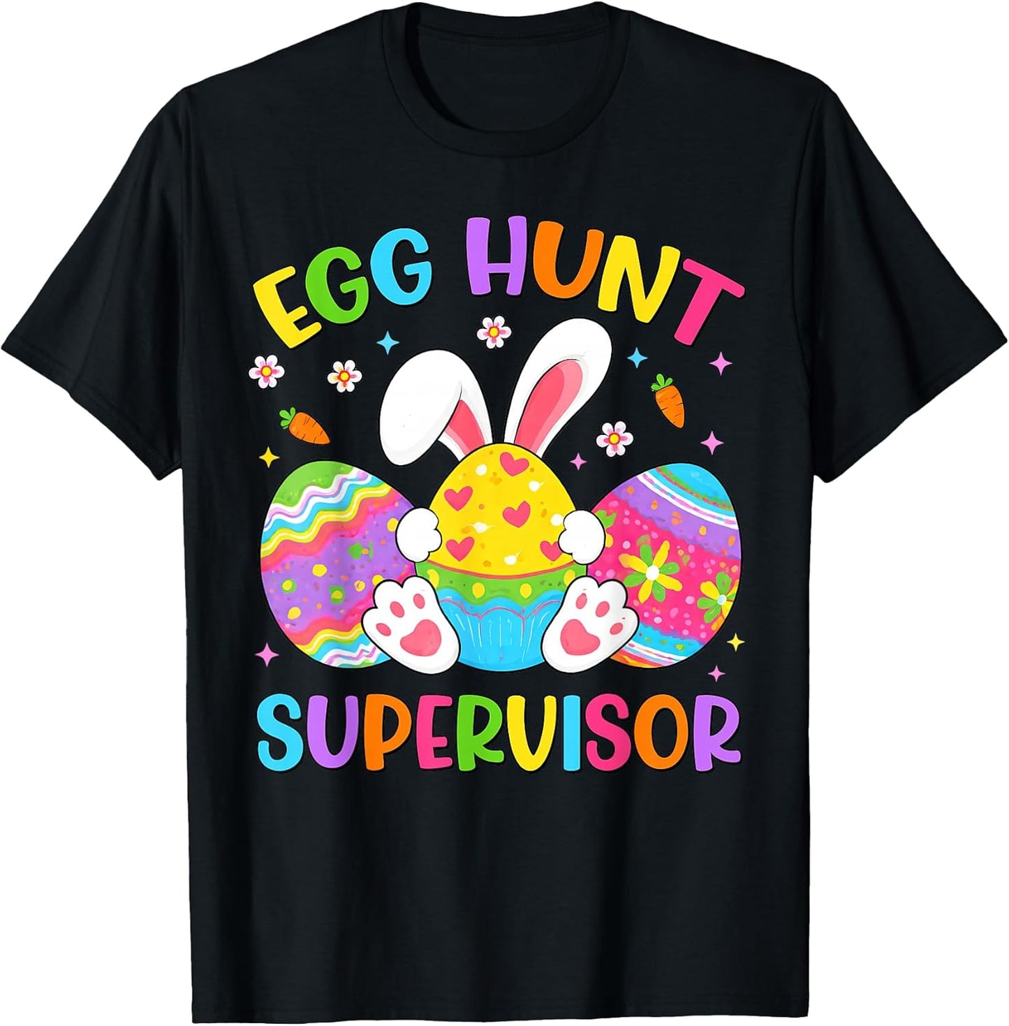 Easter Egg Hunt Supervisor Hunting Rabbit Easter Day Kids T-Shirt
