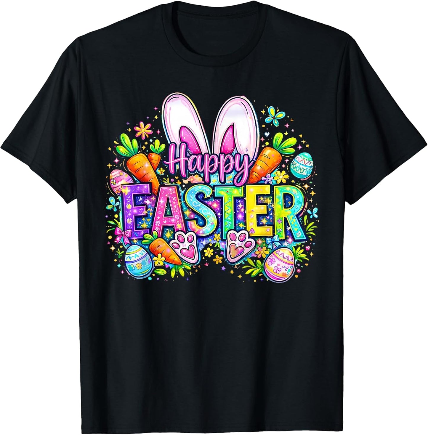 Happy Easter Day Easter Ear Rabbit Funny Bunny Eggs Girls T-Shirt