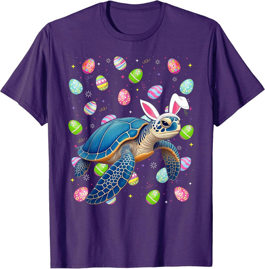 Sea Turtle Happy Easter Egg Hunt Bunny Ear Sea Turtle Easter T-Shirt