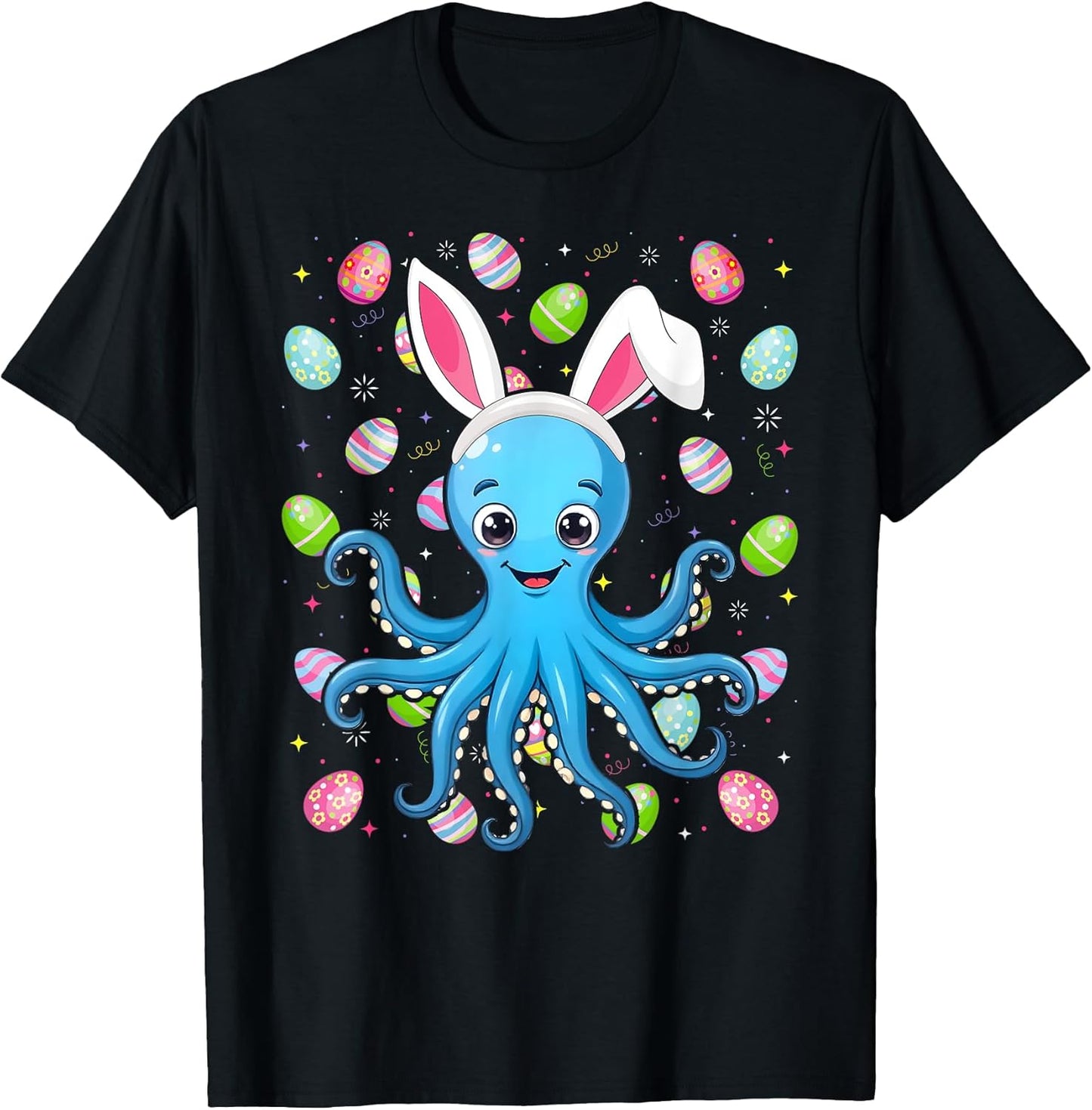 Octopus Happy Easter Egg Hunt Bunny Ear Octopus Easter T-Shirt
