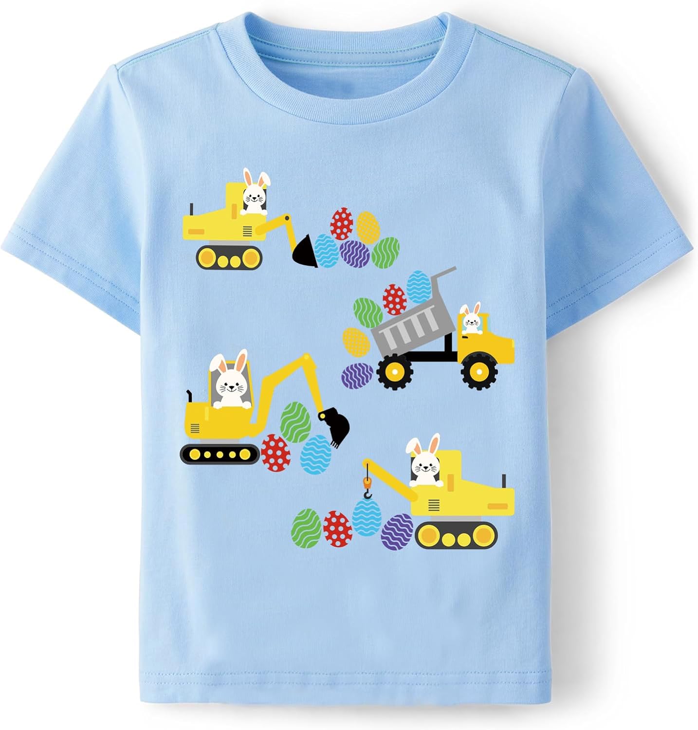Boys Easter Shirt for Kids Bunny T-Shirt Eggs-cavator Tees Toddler Eggs Hunts Outfit Chicks Dig Me Top Size 1-7T