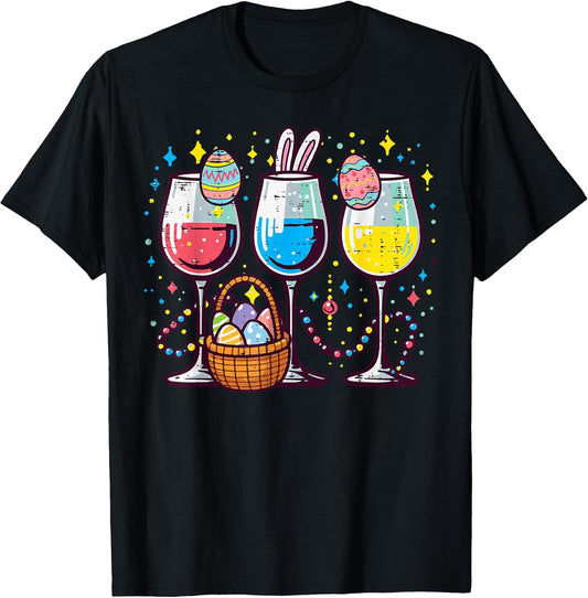 Easter Bunny Ears Glasses Funny Adult Men Women T-Shirt