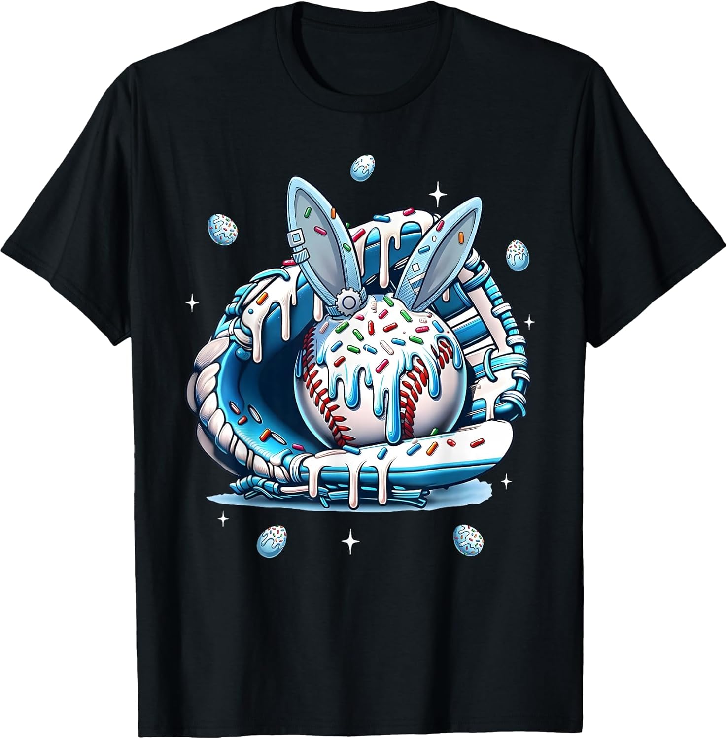 Happy Easter Baseball Player Bunny Sports Boys Kids Girls T-Shirt