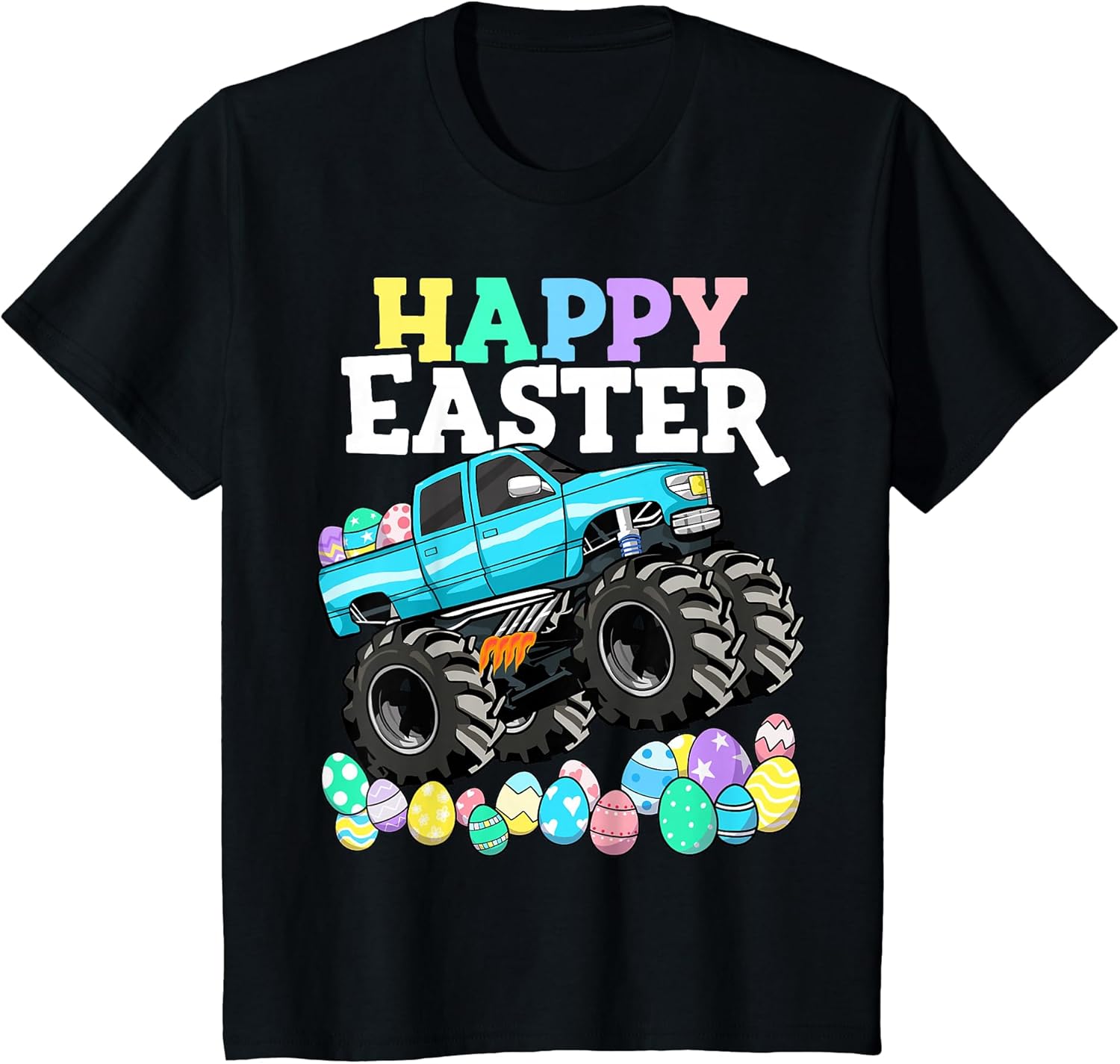 Kids Boys Happy Easter Monster Truck Easter Eggs Toddler T-Shirt