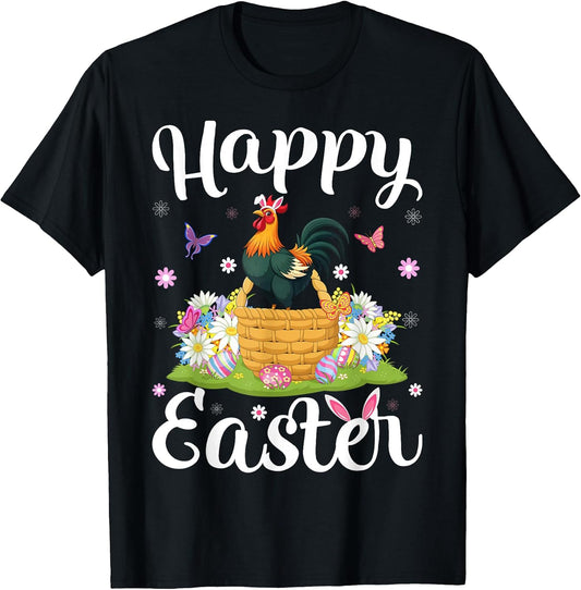 Rooster Happy Easter Egg Hunt Bunny Ear Rooster Easter T-Shirt