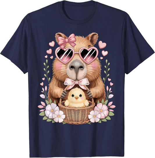 Watercolor Capybara Cute Easter Chick Cottagecore Cappy T-Shirt