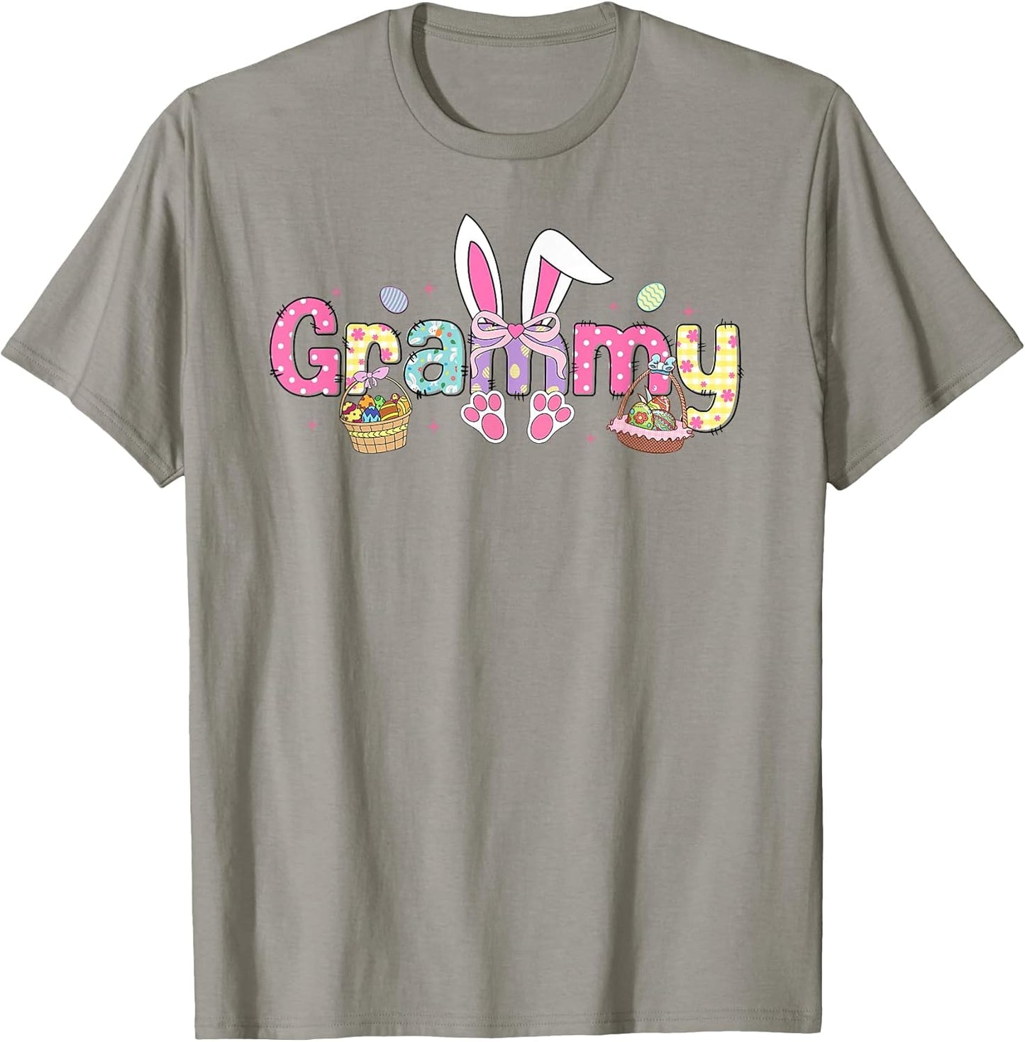Cute Grammy Bunny Rabbit Ears Easter Eggs Hunting Women T-Shirt
